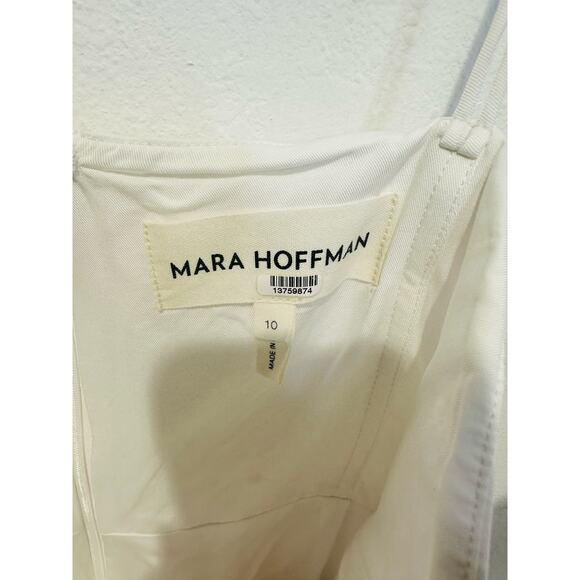 MARA HOFFMAN White Linen A-Line Strapless Bloom Bodice Maia Dress size 10 - Picture 10 of 15